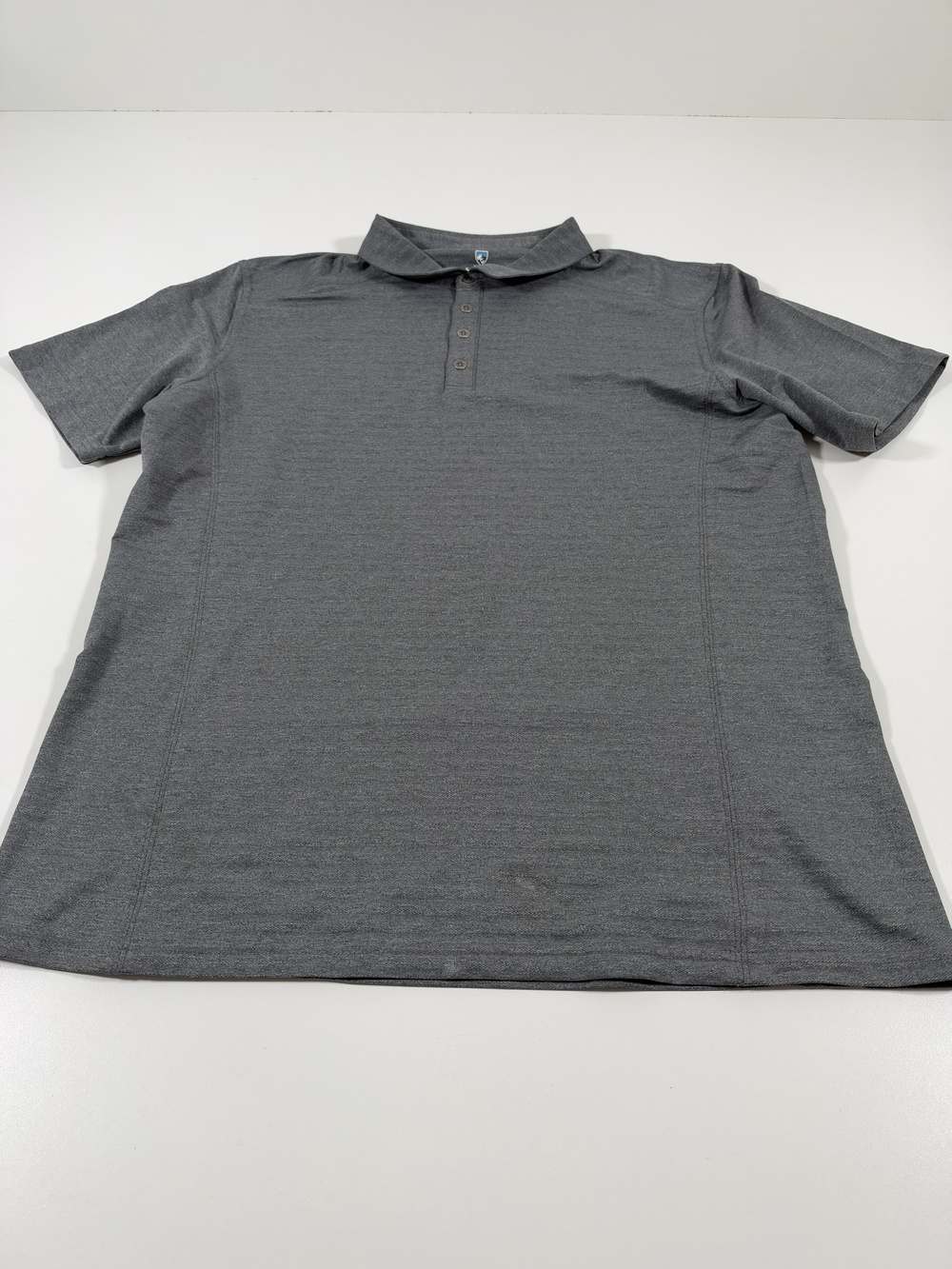 Kuhl Airkuhl Polo Shirt Mens Large Gray Outdoor Performance Wicking Golf 7344